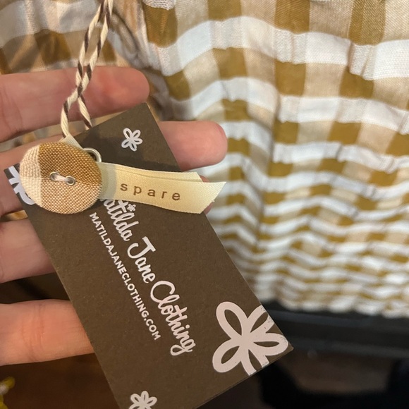 🩵Matilda Jane Tan Gingham Ruffle Blouse - Picture 3 of 3